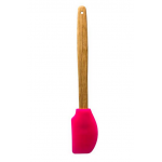 Pink Silicone Spatula  with Bamboo Handle 